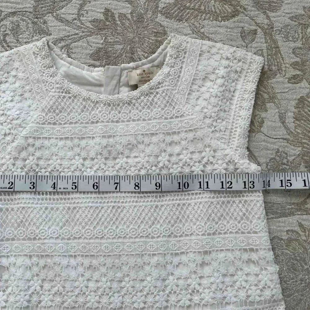 Kate Spade New York  Girls White Lace Drop Waist Rules Dress 128/8Y - Picture 11 of 13